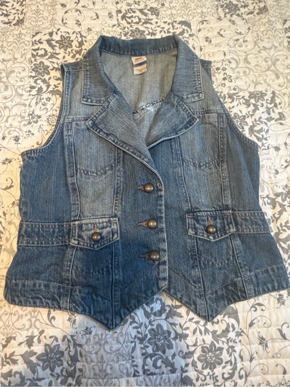 Vintage 90’s Faded Glory Denim Vest size 14
